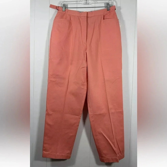 Westbound Petites SZ 10P Dress Pants Flat Front Flare Burn Coral Adjustable - Picture 2 of 8